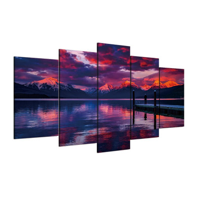 5 Piece Canvas Art Lake Board Walk Printed Wall Art Home Decor Canvas Painting Picture Poster Prints