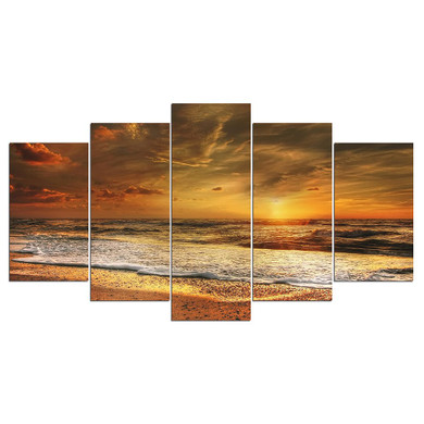 5 Pieces Wall Art Picture Gift Beach View Home Decoration Canvas Print Painting Living Room Printed