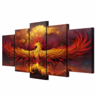 HD Printed Comics Phoenix Painting 5 Piece Canvas Art Room Decoration Print Poster Picture