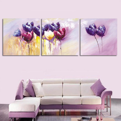 Abstract Purple Flower Wall Art Painting Prints on Canvas Flower Painting Canvas Wall Picture