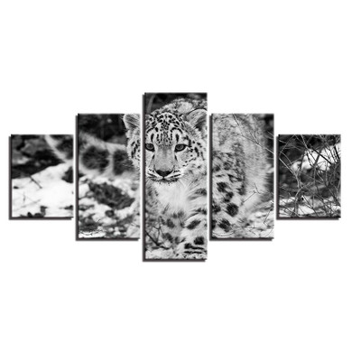 Canvas Wall Art Picture 5 Pieces Forest Tiger Snow Landscape HD Print Poster Painting