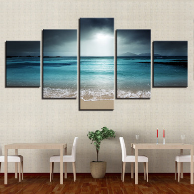 Canvas Wall Art Pictures 5 Pieces Sea Scenery With Beach Paintings Modular HD Prints Poster