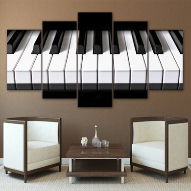 5 Pieces Canvas Art Piano Keys HD Printed Music Poster Canvas Painting Home Decor Wall Pictures
