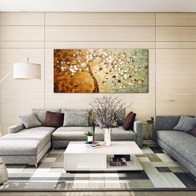 Frameless Panel Hand Painted Thick Palette Knife Painting Wall Art Picture Modern Abstract Canvas Large Oil Painting