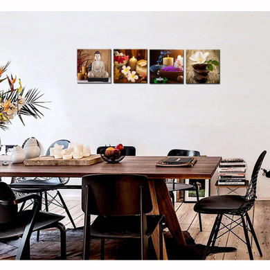 4 Piece Canvas Art Printed Buddha Painting Picture Buddha Paintings Wall Canvas Pictures
