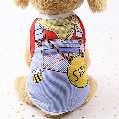 Summer Breathable Cute Printed Cotton T-shirt For Small & Medium Dogs
