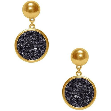 Crystal Medallion Drop Earring