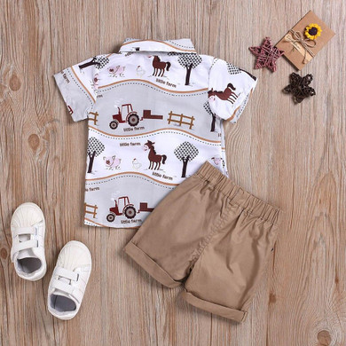 Toddler Baby Boys Clothes Set Gentleman Cartoon