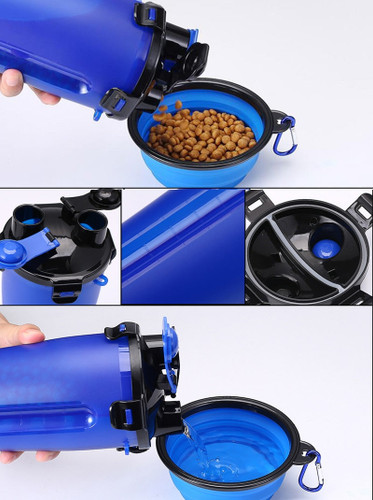 Portable 2 in 1 Water Bottle/ Pet Food Container