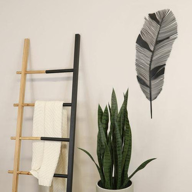 10.63" X 0.39" X 30.31" Black Metal Wall Decor