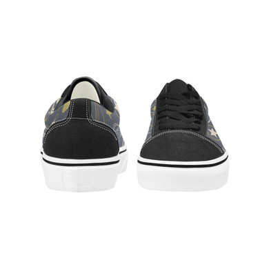 Symbol stars earth moon Men's Lace-Up Canvas Shoes