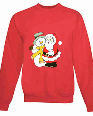 Santa Claus frosty the snowman Christmas sweatshirt