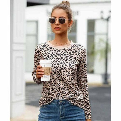 Leopard Print Long Sleeve Tee