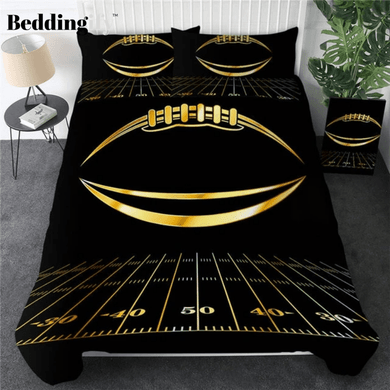 Gold American Football Luxury Bedding Set Gold American Football Luxury Bedding Set