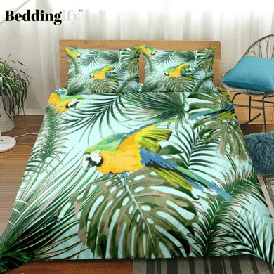 Tropical Plants Parrot Bedding Set