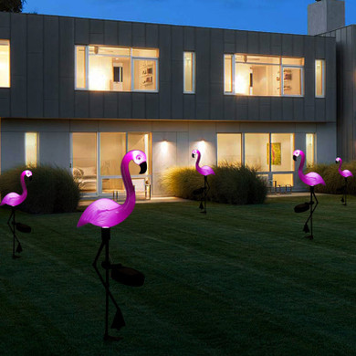 Solar Power Flamingo Lawn Decor