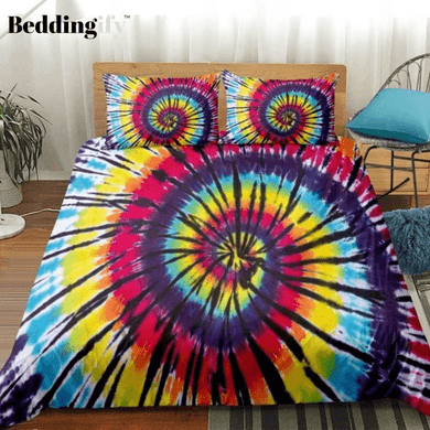 Tie Dyed Colorful Swirl Bedding Set