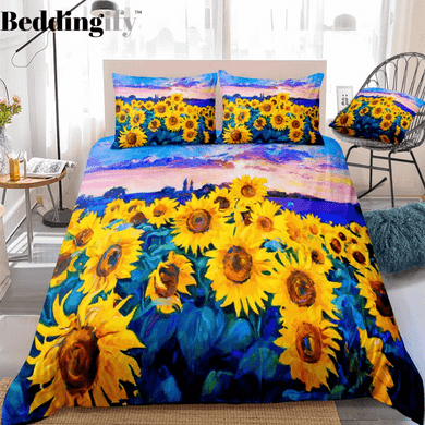 Oil Painting Sunflowers Bedding Set