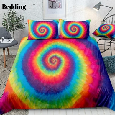 Hippie Rainbow Tie Dye Bedding Set