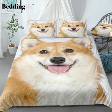 Cute Yellow Corgi Dog Bedding Set