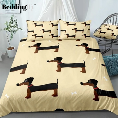 Cartoon Sausage Dogs Bedding Set