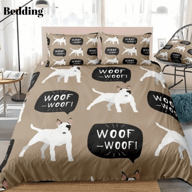 Cartoon Bull Terrier Dog Bedding Set