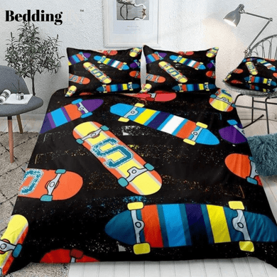 Colorful Skateboard Bedding Set