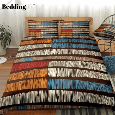 Colorful Fringed Lines Bedding Set