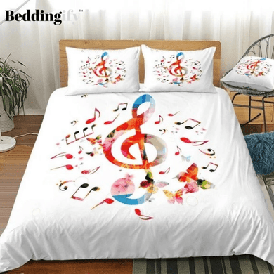 Colorful Music Notes Bedding Set