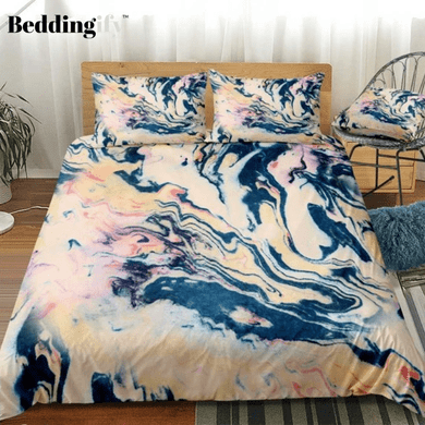 Marble Red Black Abstract Art Bedding Set