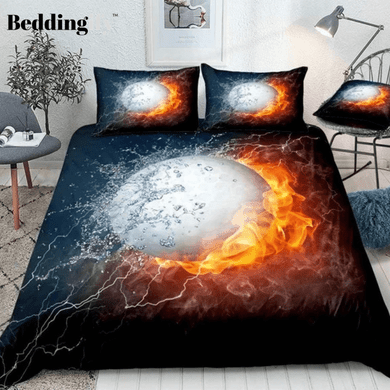 Golf Ball on Fire Water Bedding Set