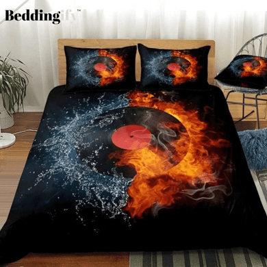 Record on Fire Water Bedding Set