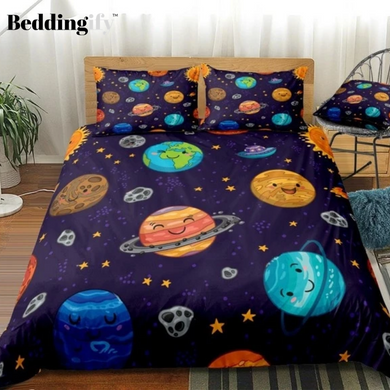 Cartoon Planets Bedding Set