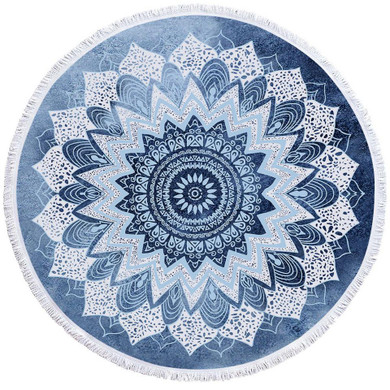 Bali Blue Surf Round Beach Towel Set
