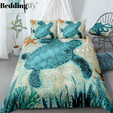 Green Turtle Bedding Set