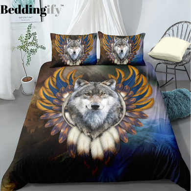 Tribal Wolf Bedding Set