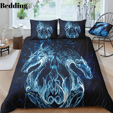 Blue Dragon Bedding Set