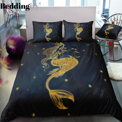 Mermaid In Night Bedding Set
