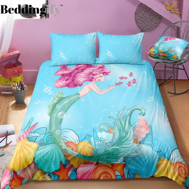 Blue Bubble Mermaid Bedding Set