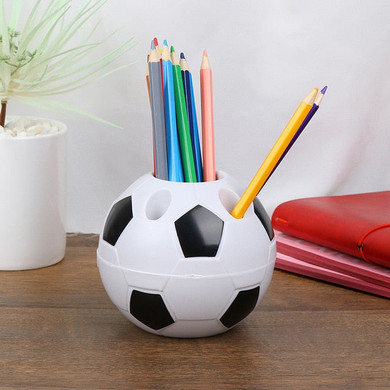 1pc Soccer Ball Shaped Toothbrush Pen Pencil Holder Desktop Rack Student Gift