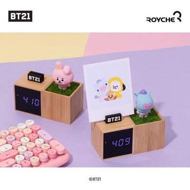 BT21 X ROYCHE BABY LED DIGITAL DESK CLOCK - OFFICIAL