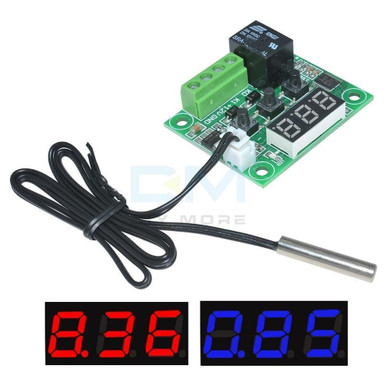 W1209 DC 5V 12V 24V 220V Red Blue LED Digital Thermostat Temperature Control Thermometer Module + NTC Waterproof Sensor Wire
