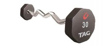 Tag Fitness 8-Sided Premium Ultrathane Fixed Curl Barbells Tag Fitness 8-Sided Premium Ultrathane Fixed Curl Barbells