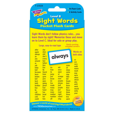 Sight Words – Level B Pocket Flash Cards
