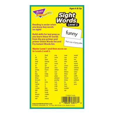 Sight Words – Level 1 Skill Drill Flash Cards