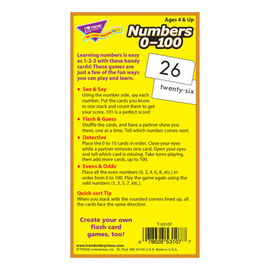 Numbers 0-100 Skill Drill Flash Cards