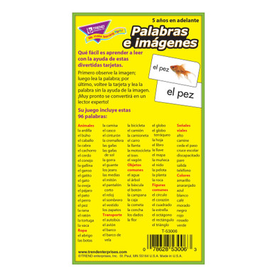 Palabras e imágenes (Spanish) Skill Drill Flash Cards