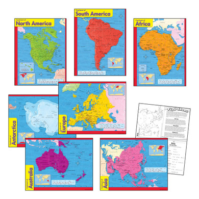 Continents Learning Charts Combo Pack