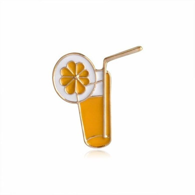 Cartoon Orange Juice Enamel Pin