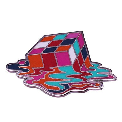 Melted Disco Rubix Cube Enamel Pin